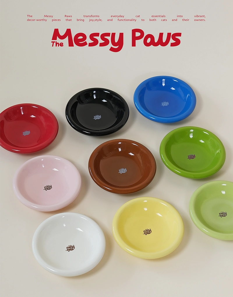 HALO HANDMADE SHALLOW CERAMIC PET BOWL