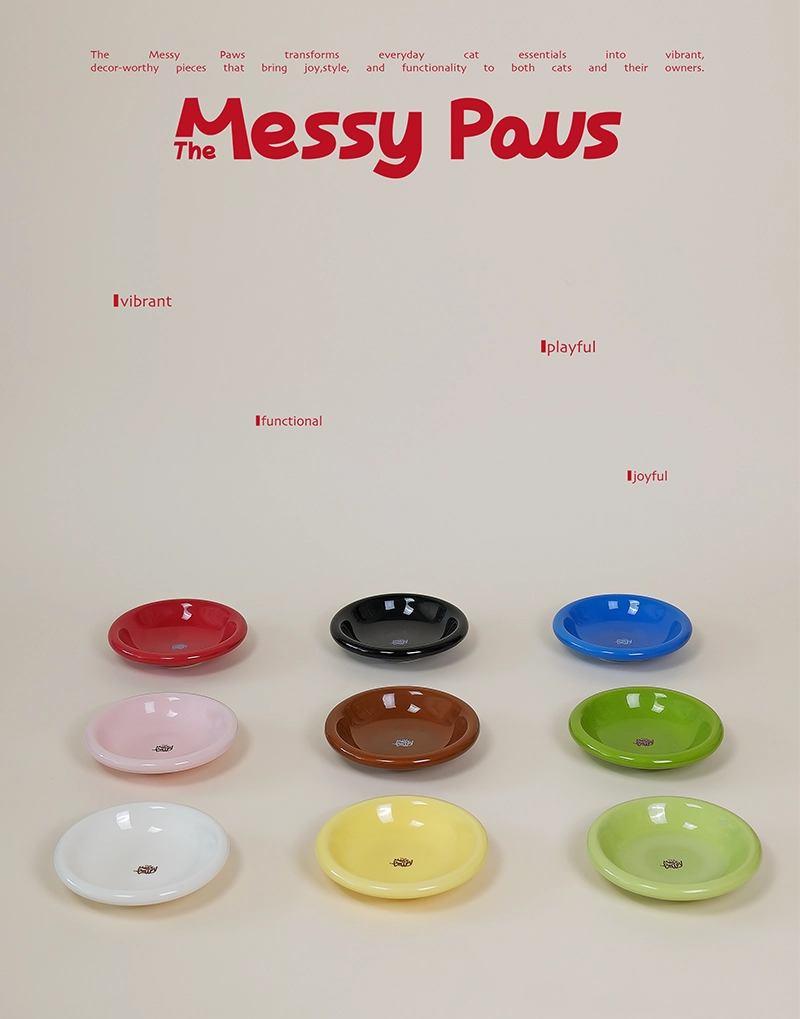 HALO HANDMADE SHALLOW CERAMIC PET BOWL