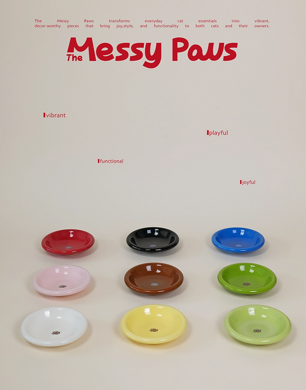HALO HANDMADE SHALLOW CERAMIC PET BOWL