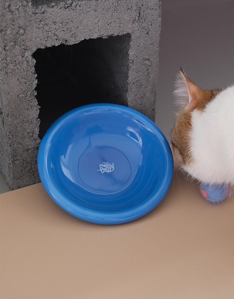 HALO HANDMADE SHALLOW CERAMIC PET BOWL