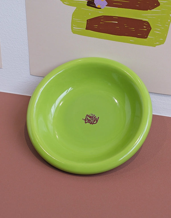 HALO HANDMADE SHALLOW CERAMIC PET BOWL