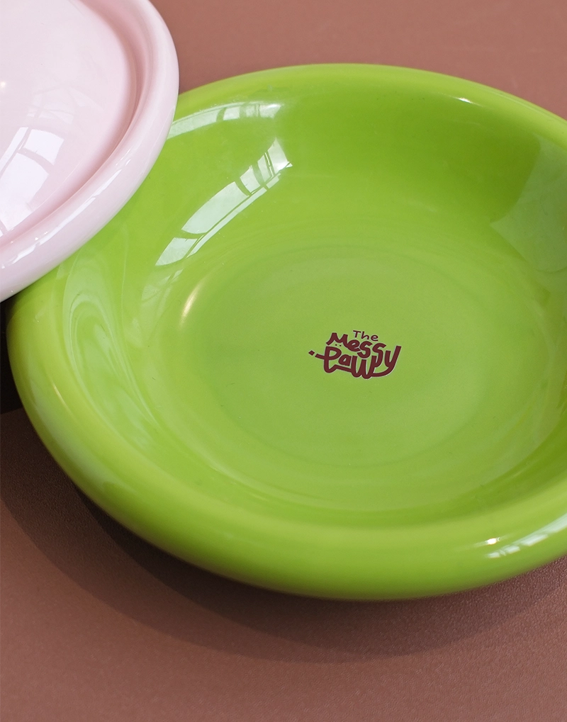 HALO HANDMADE SHALLOW CERAMIC PET BOWL