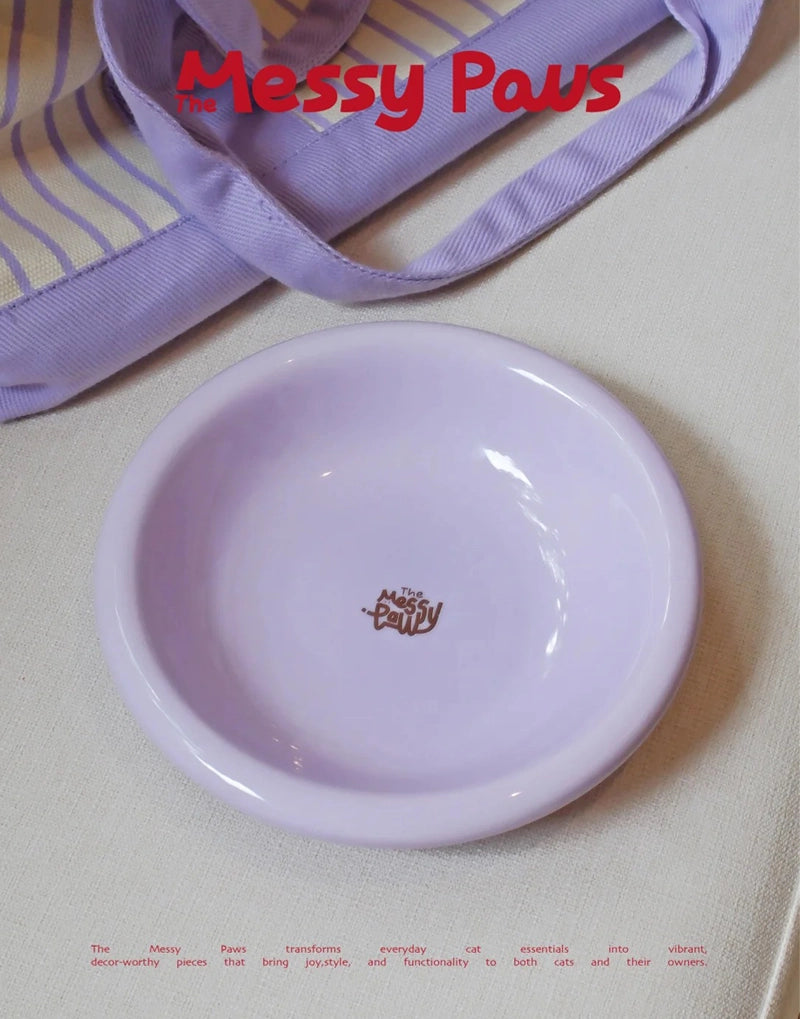 HALO HANDMADE SHALLOW CERAMIC PET BOWL