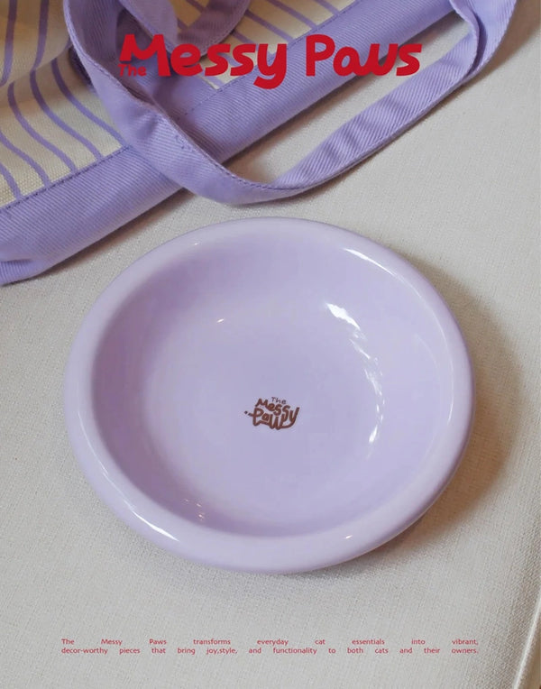 HALO HANDMADE SHALLOW CERAMIC PET BOWL