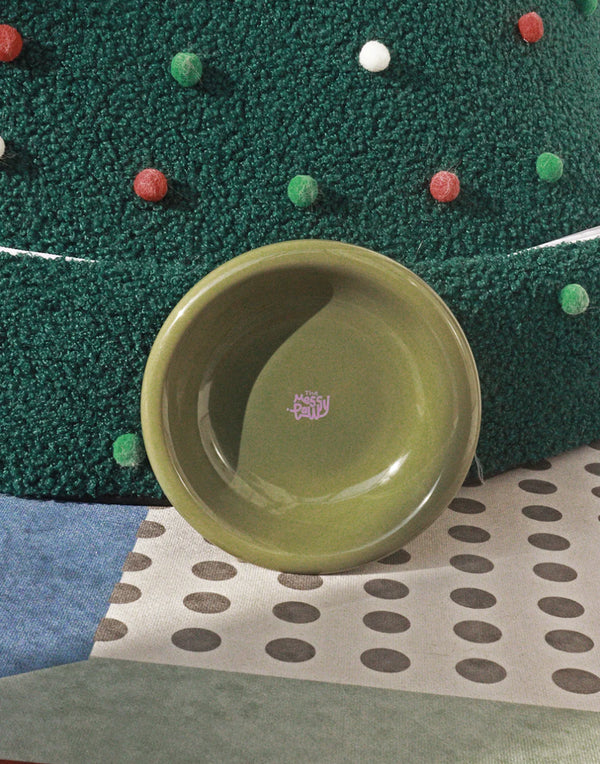 HALO HANDMADE SHALLOW CERAMIC PET BOWL