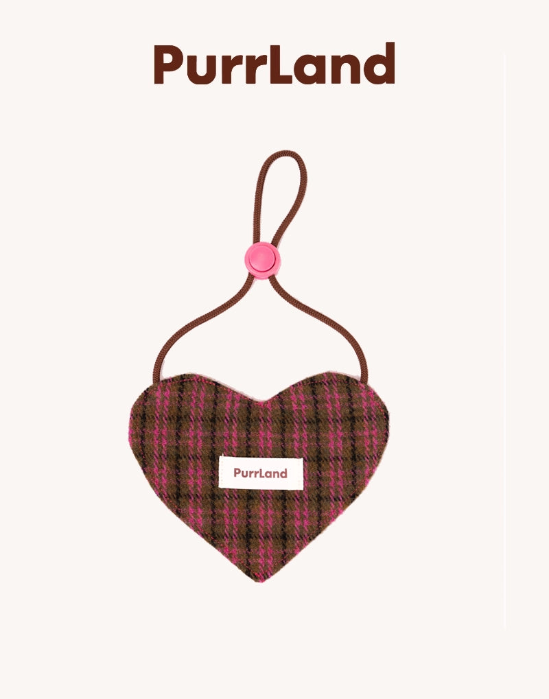 HeartWeave Tweed Scarf Bib – Designer Drool Control for Stylish Pets
