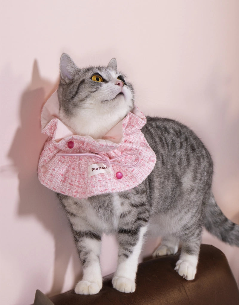 CreamBloom Tweed Snood – Windproof Neck Warmer for Cats & Dogs
