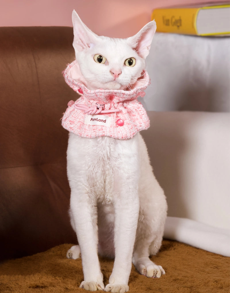 CreamBloom Tweed Snood – Windproof Neck Warmer for Cats & Dogs