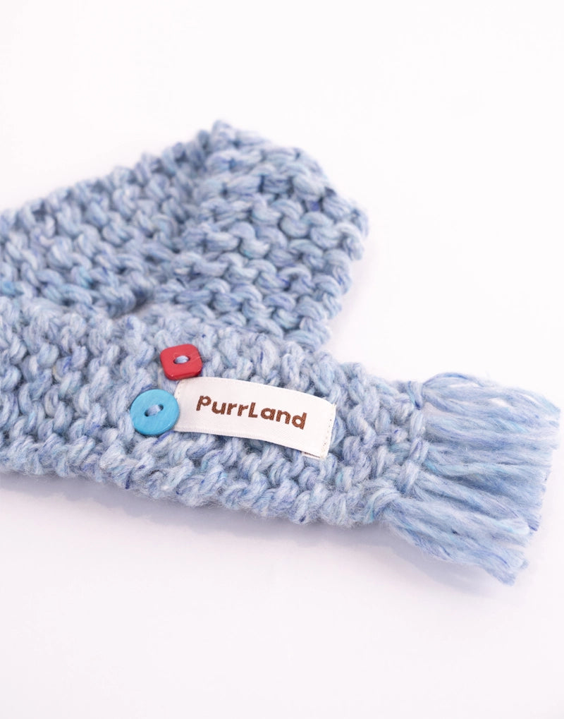 ColorKnit Speckled Pet Scarf – Handcrafted Warm Gift for Cats & Dogs