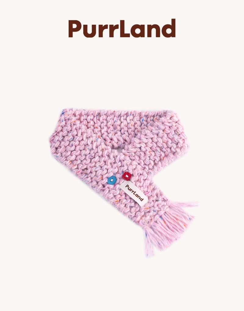 ColorKnit Speckled Pet Scarf – Handcrafted Warm Gift for Cats & Dogs