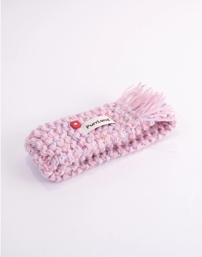 ColorKnit Speckled Pet Scarf – Handcrafted Warm Gift for Cats & Dogs