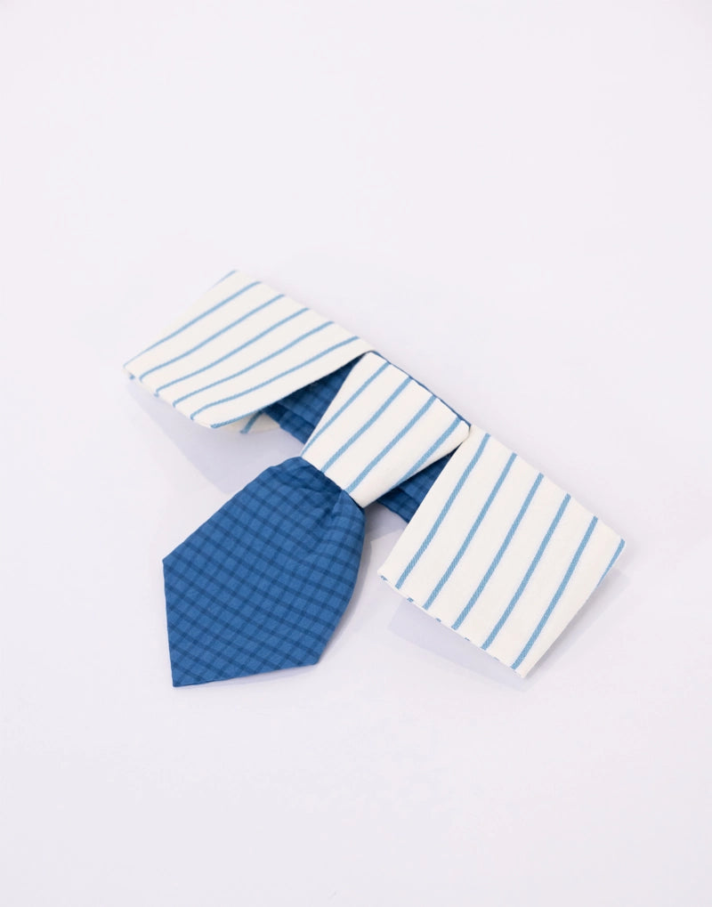 TieGuard Navy Stripe Bib – Stylish Drool Scarf for Cats & Dogs