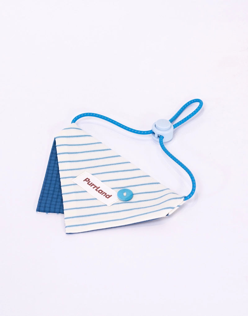 AquaStripe Pet Bib – Adjustable Drool Bandana for Cats & Dogs