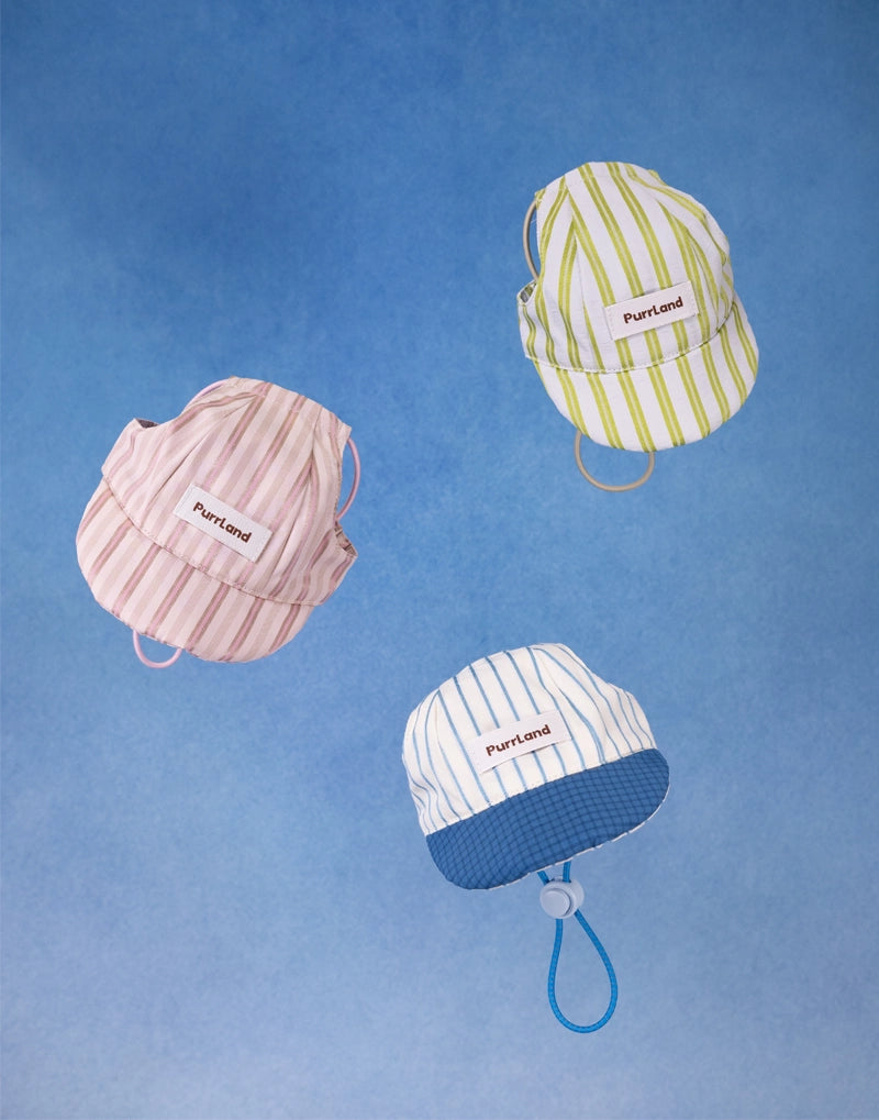 StripePaw Pet Caps – Adjustable Striped Hats for Cats & Dogs