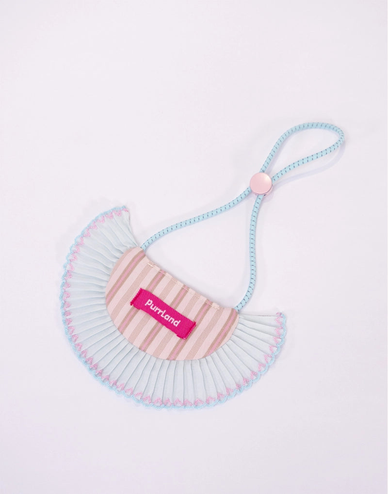 Blush Striped Birthday Bandana – Stylish Pet Bib for Cats & Dogs