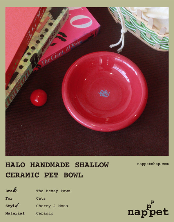 HALO HANDMADE SHALLOW CERAMIC PET BOWL