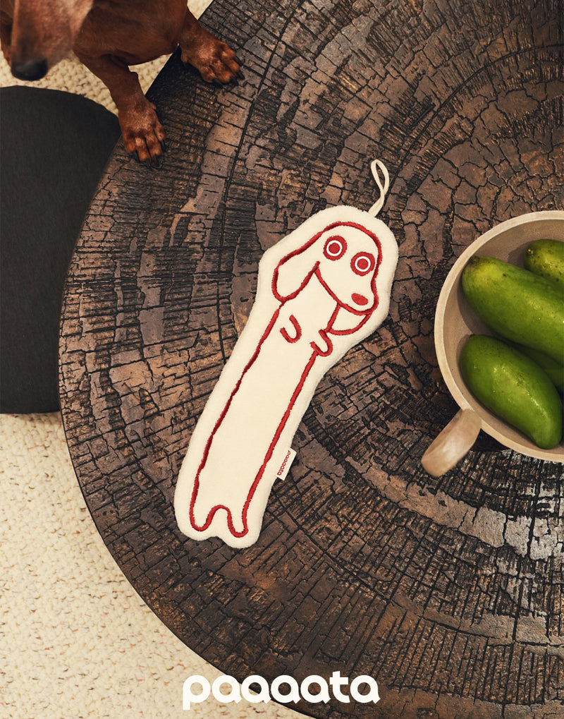 DACHSHUND PLUSH HAND TOWEL