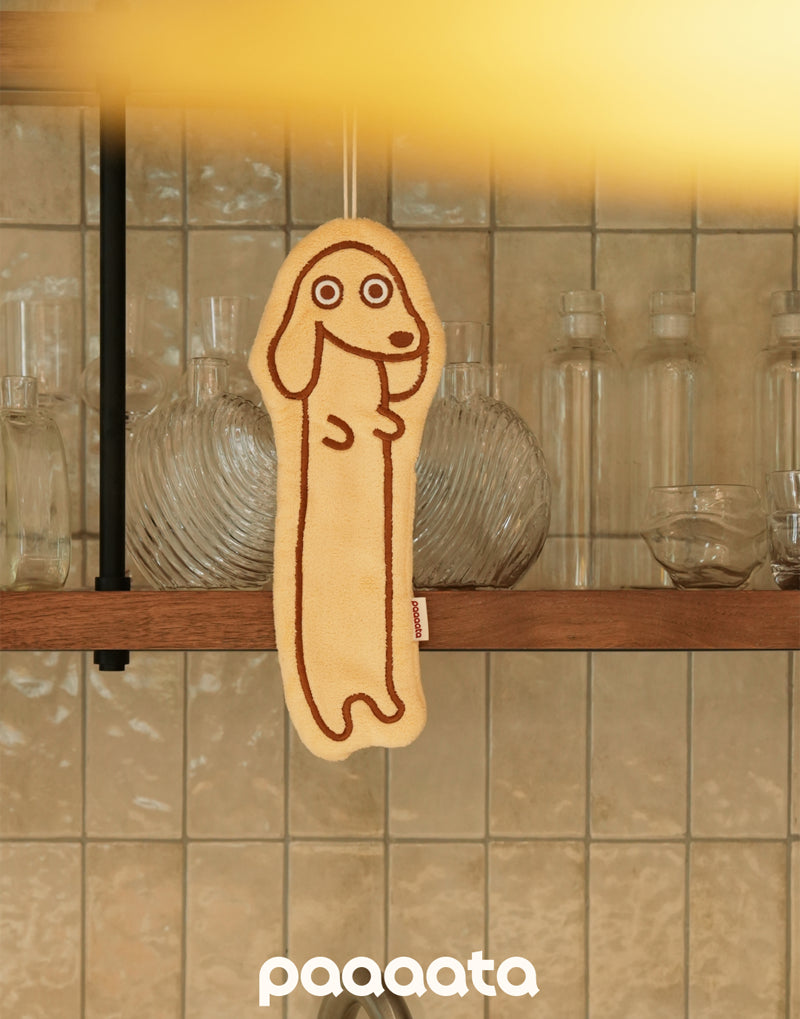 DACHSHUND PLUSH HAND TOWEL