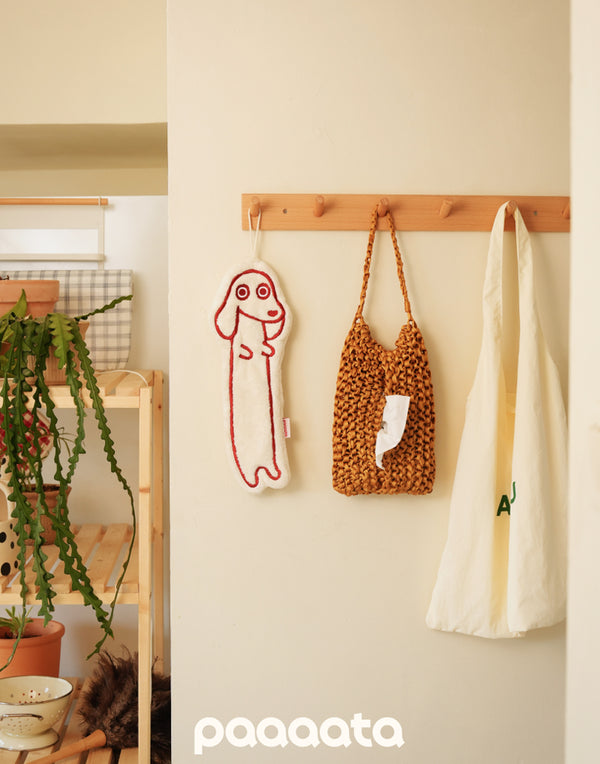 DACHSHUND PLUSH HAND TOWEL