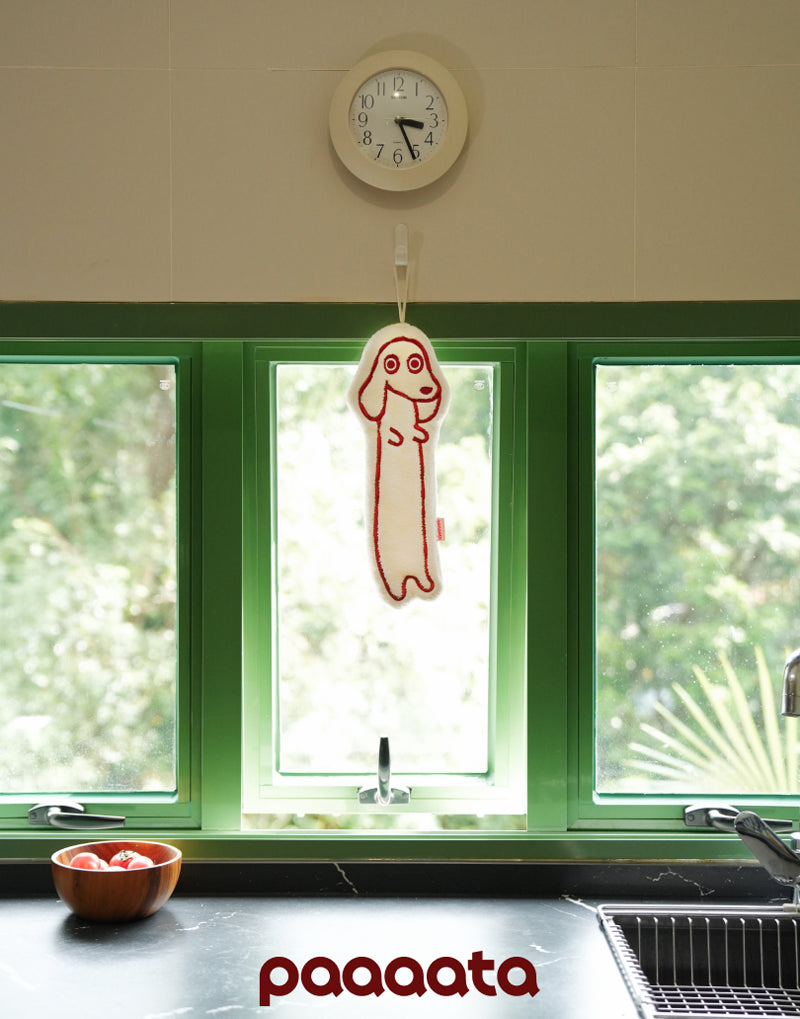 DACHSHUND PLUSH HAND TOWEL
