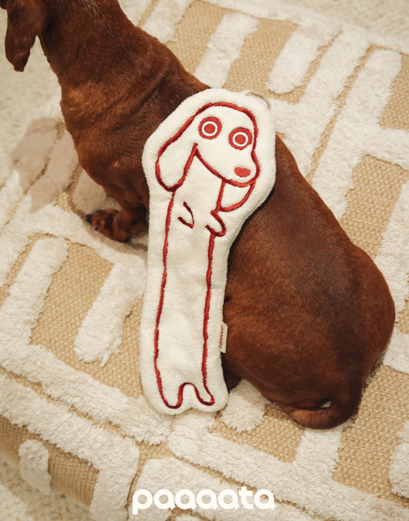 DACHSHUND PLUSH HAND TOWEL