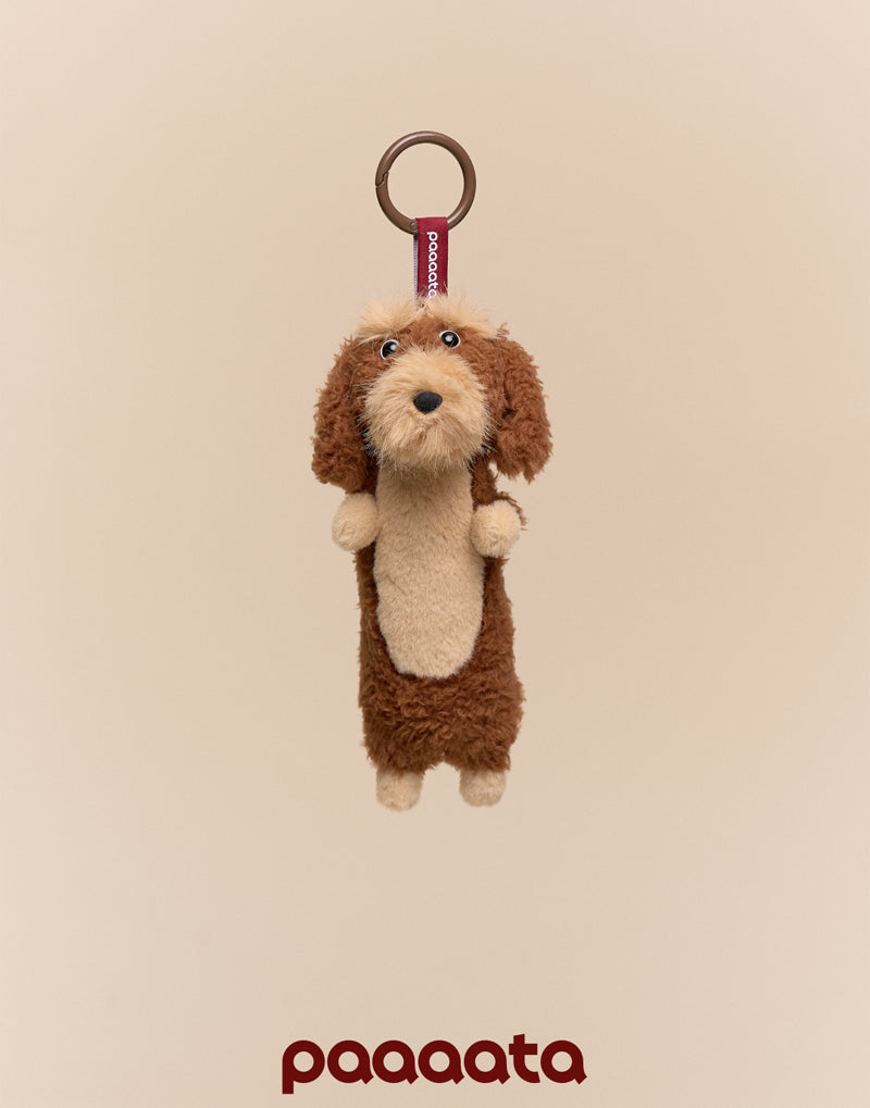 PLUSH SAUSAGE DOG CHARM – COFFEE SERIES