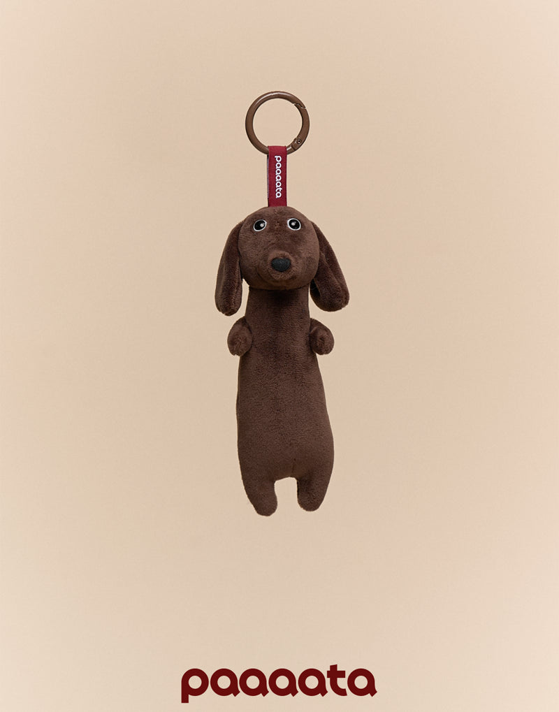 PLUSH SAUSAGE DOG CHARM – COFFEE SERIES