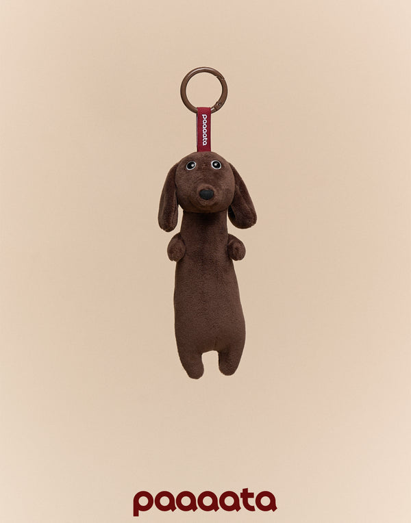 PLUSH SAUSAGE DOG CHARM – COFFEE SERIES