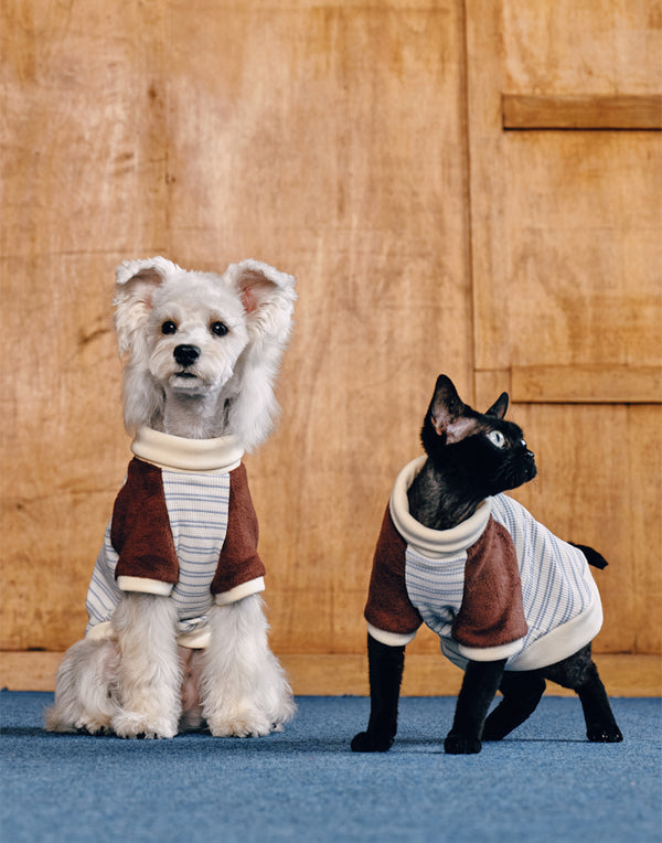 PLUSH STRIPED TURTLENECK TOP