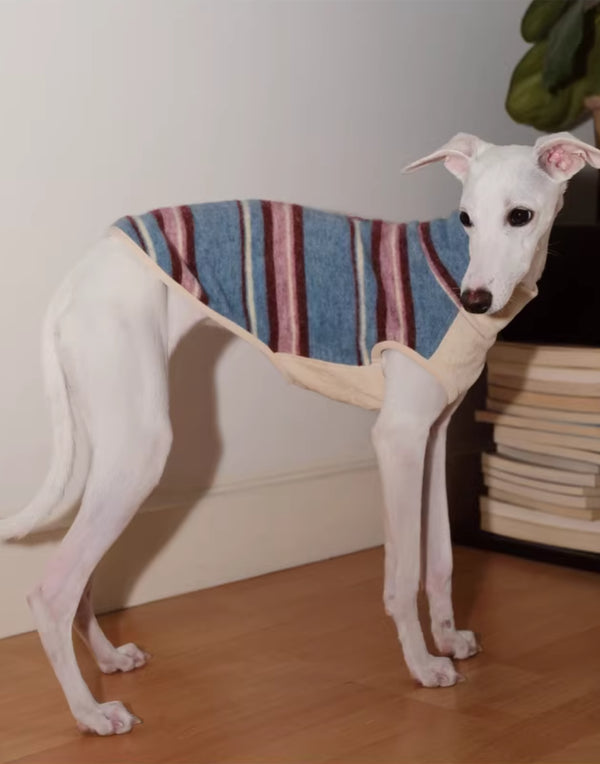 VELVET & FAUX FUR STRIPED TURTLENECK VEST