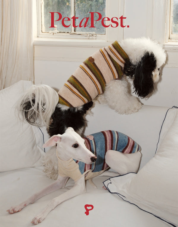 VELVET & FAUX FUR STRIPED TURTLENECK VEST