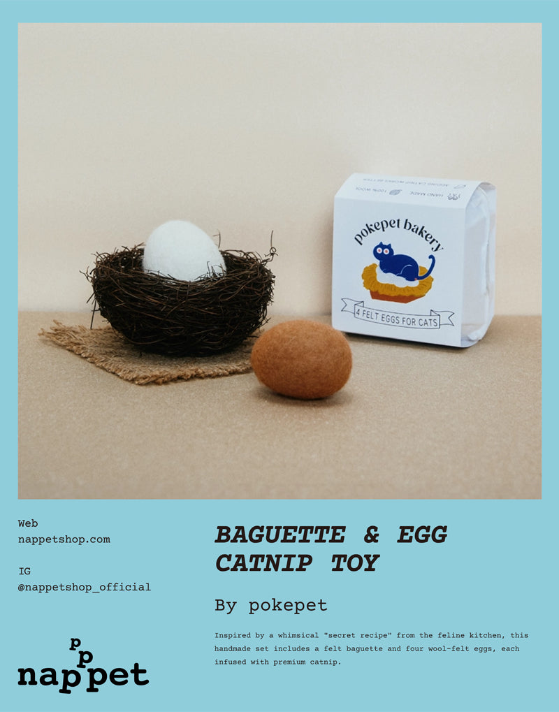BAGUETTE & EGG CATNIP TOY